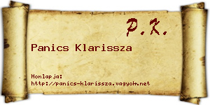 Panics Klarissza névjegykártya